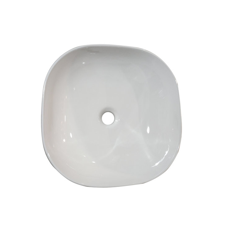 Altair 16.7'' White Ceramic Square Bathroom Sink