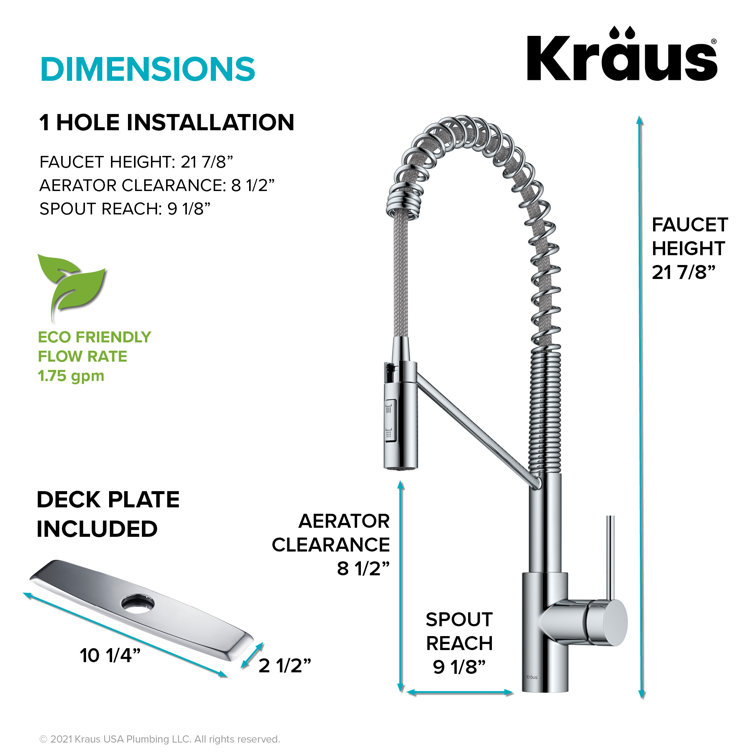 Chrome Commercial Style Pull-Down Kitchen Faucet with Spray