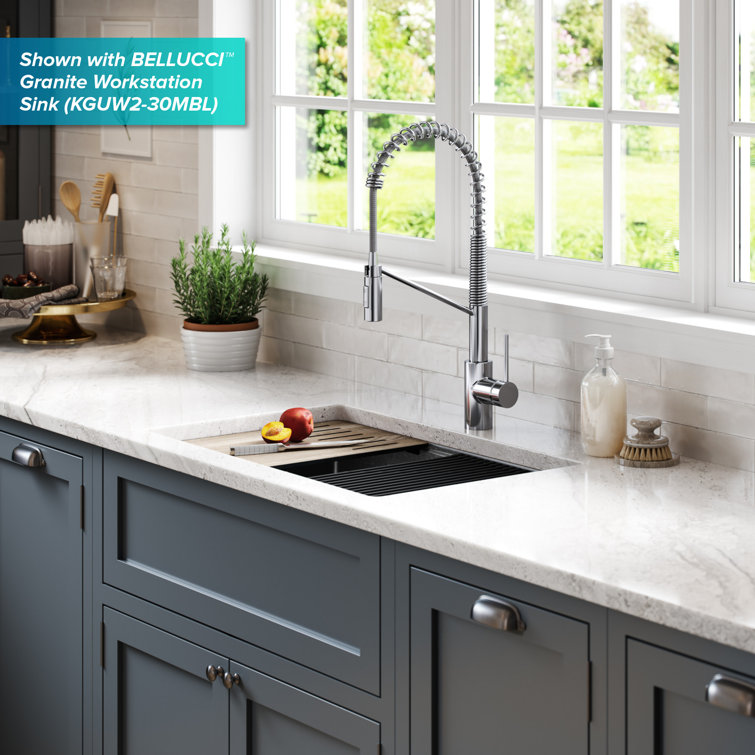 Chrome Commercial Style Pull-Down Kitchen Faucet with Spray