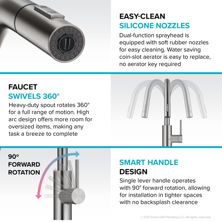 Brushed Brass Single Handle Pull Down Kitchen Faucet