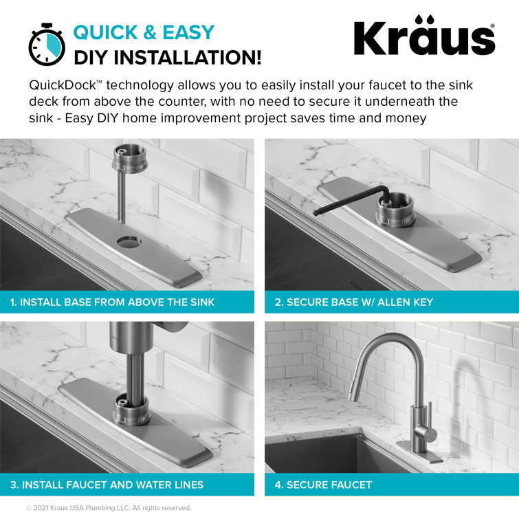 Brushed Brass Single Handle Pull Down Kitchen Faucet