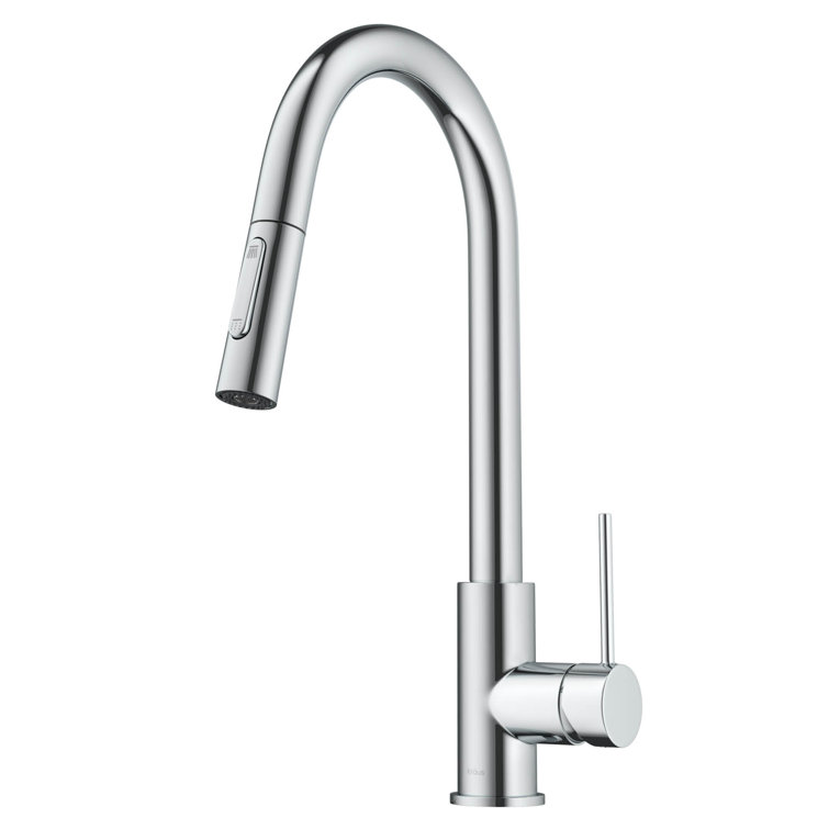 Chrome Contemporary Pull-Down Single Handle Kitchen Faucet
