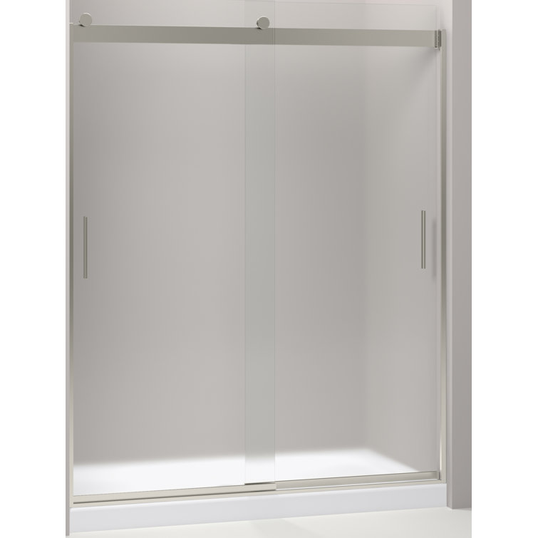 Levity 74" Frameless Sliding Shower Door in Matte Nickel