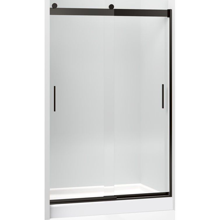 Levity 48" Crystal Clear Glass Shower Door with Dark Bronze Frame