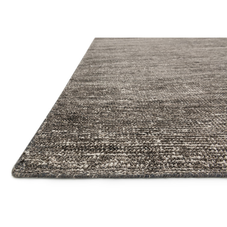 Handmade Charcoal Viscose 8' x 10' Rectangular Rug
