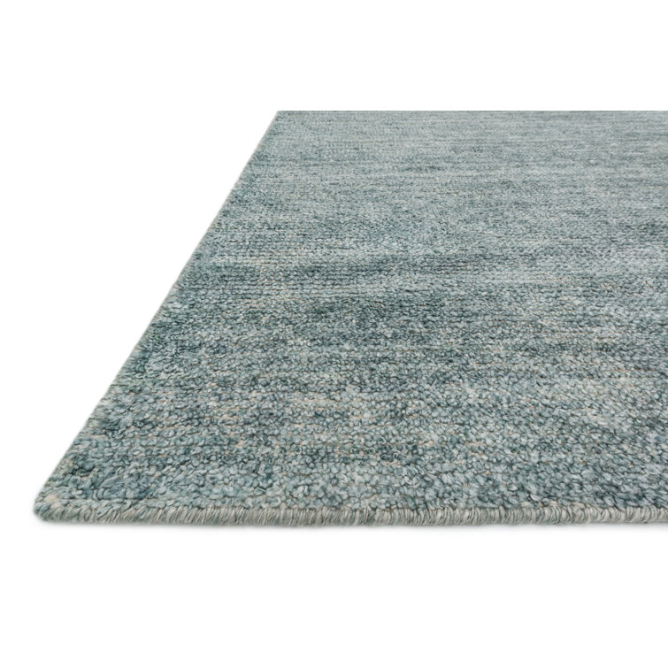 Serena Sea Blue Hand-Knotted Bamboo Viscose 8' x 10' Rug