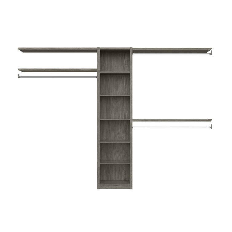 Cool Gray Melamine Adjustable Wood Closet System