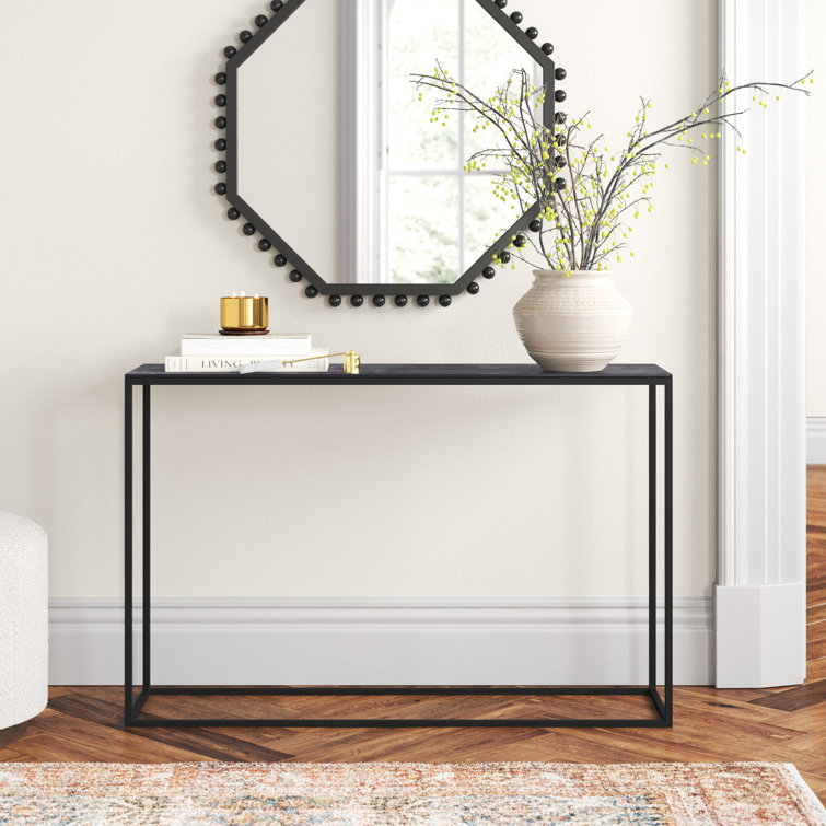 Coreene 47'' Black Iron Industrial Console Table