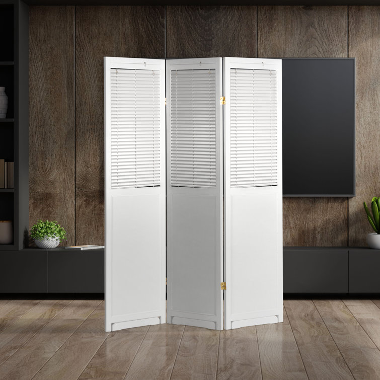 White Pine 6 ft. Tall Folding Shutter Room Divider