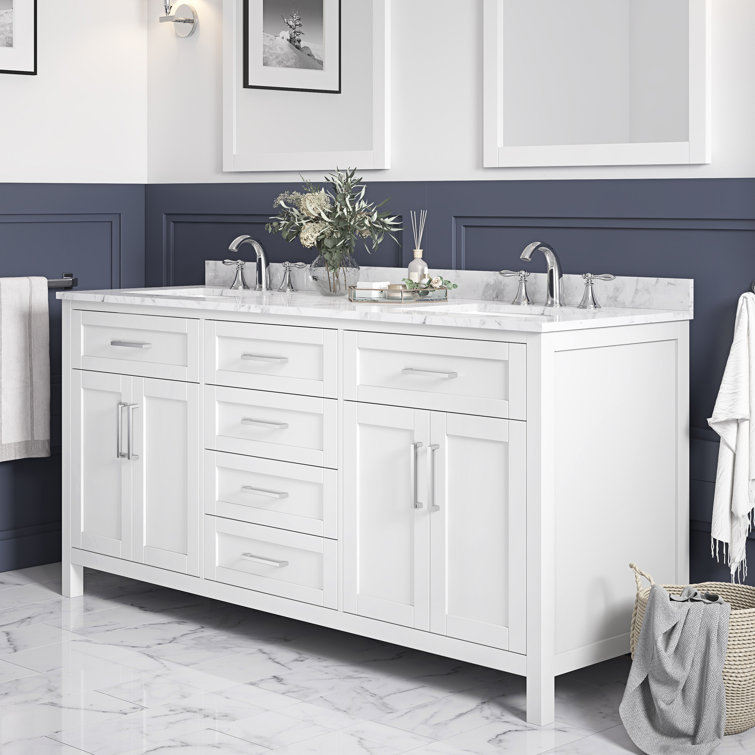 Tahoe 72" Pure White Double Sink Freestanding Vanity