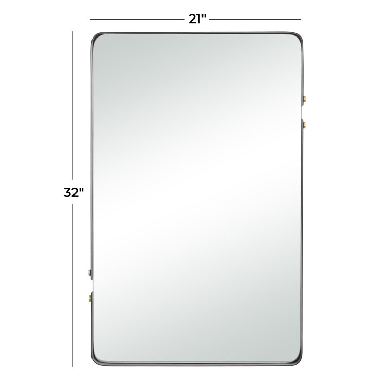 Rockdale Black Metal Rectangular Wall Mirror
