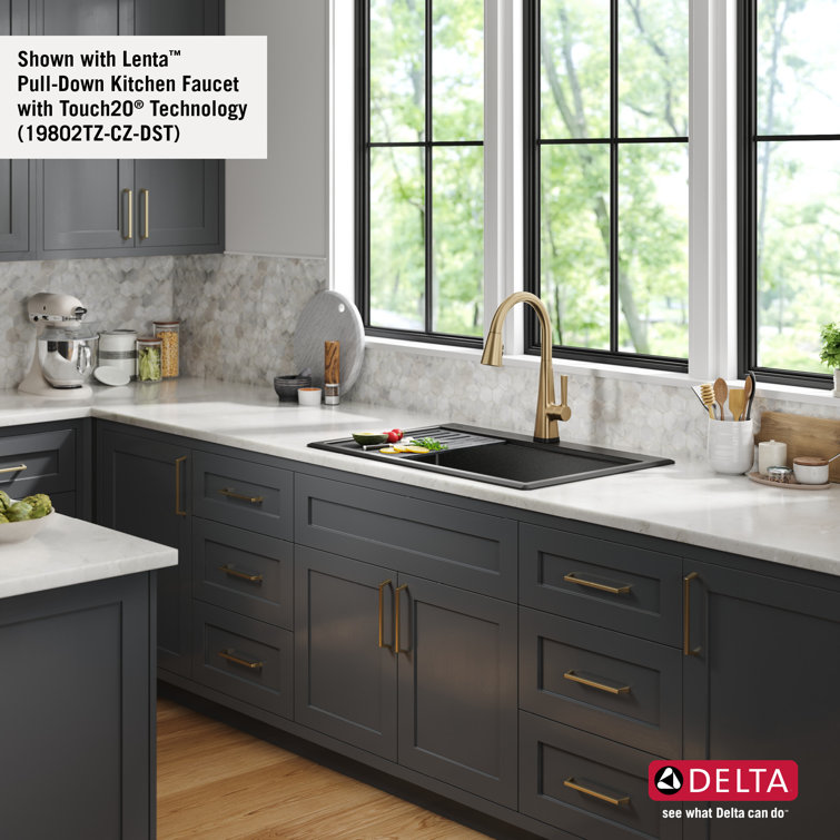 Metallic Black Granite Composite Single Bowl Workstation Sink