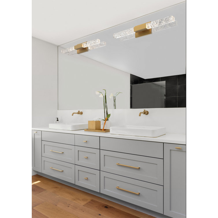 Axis Oversized Gilded Brass 26" LED Wall Sconce with Artisan Cast Glass