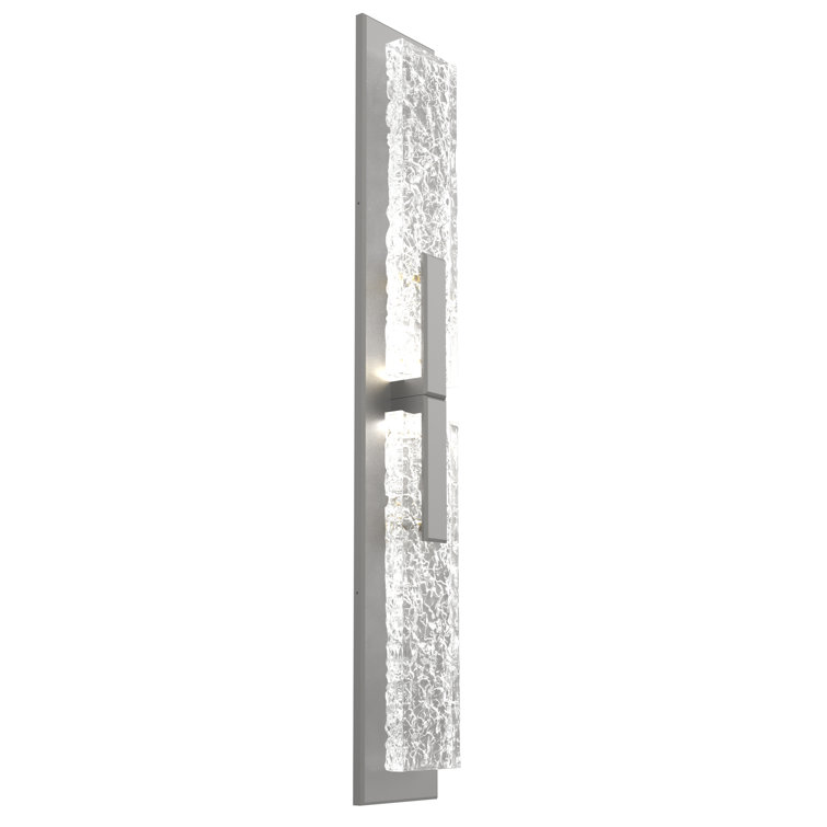 Silver Glass Dimmable Double Wall Sconce