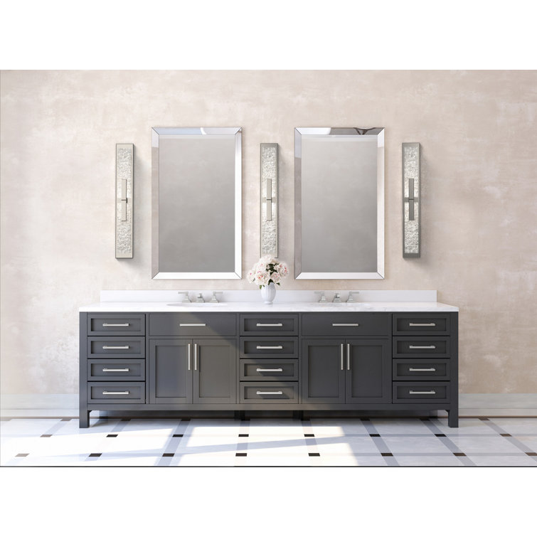 Silver Glass Dimmable Double Wall Sconce