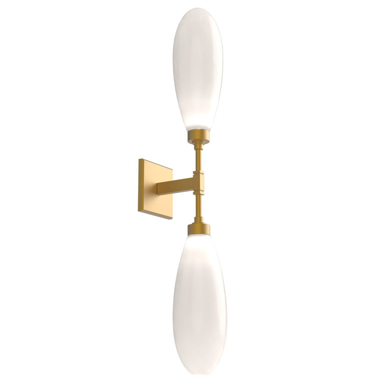 Gilded Brass Double Glass Shade Wall Sconce