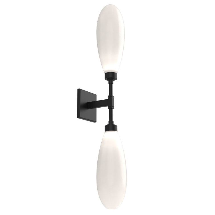 Fiori Artisan Blown Glass Double Wall Sconce, Dimmable LED, White