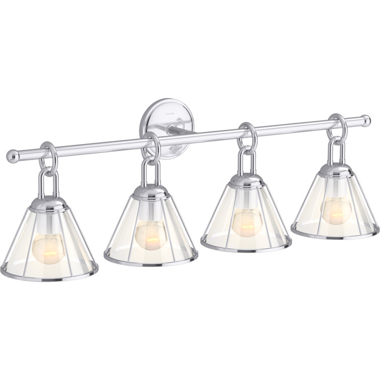 Terret Equestrian-Inspired 32.5" Polished Chrome Four-Light Sconce