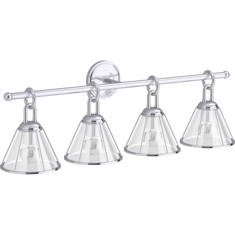 Terret Equestrian-Inspired 32.5" Polished Chrome Four-Light Sconce