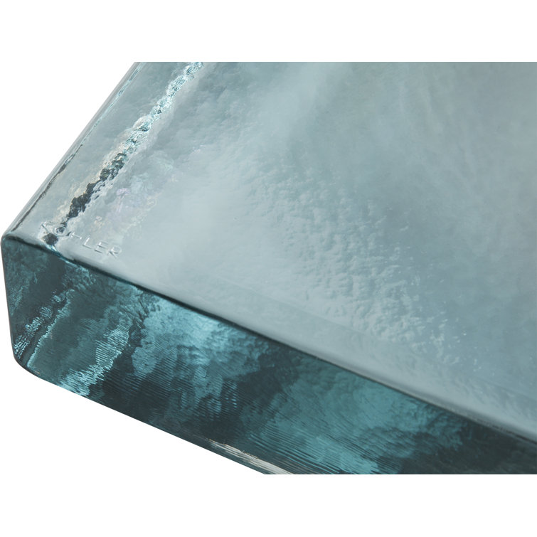 Antilia Modern Rectangular Cast Glass Vessel Bathroom Sink