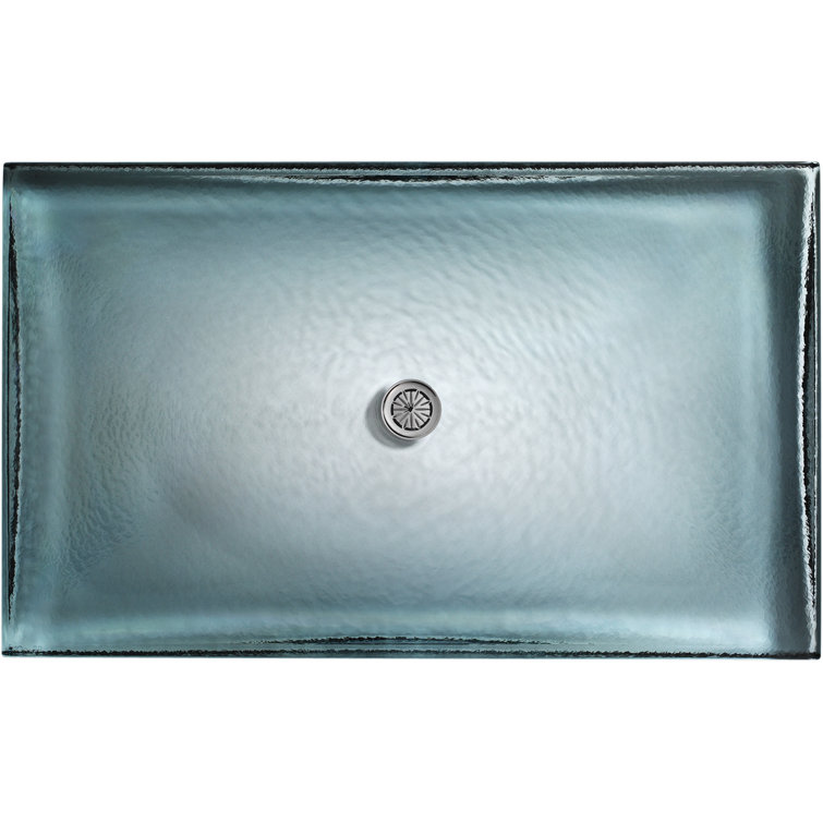Antilia Modern Rectangular Cast Glass Vessel Bathroom Sink
