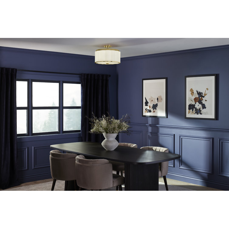 Tresdoux Gunmetal 16'' Modern Indoor/Outdoor Drum Semi-Flush Light