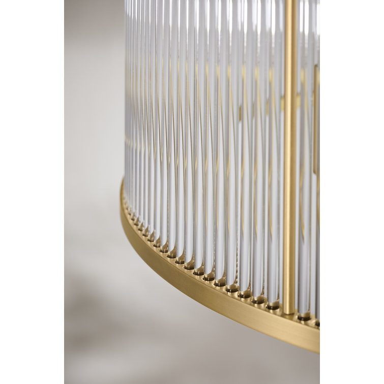 Brushed Brass 29" Drum 5-Light Chandelier