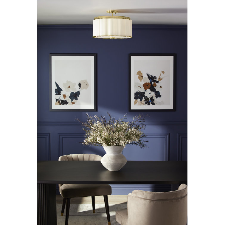 Tresdoux Gunmetal 16'' Modern Indoor/Outdoor Drum Semi-Flush Light