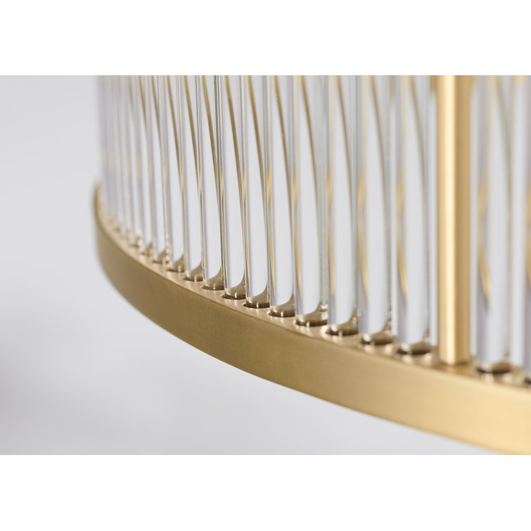 Brushed Brass 29" Drum 5-Light Chandelier
