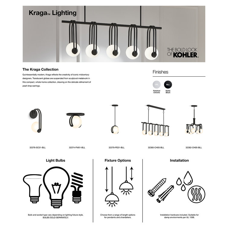 Kraga 10" Matte Black Contemporary Pendant Light