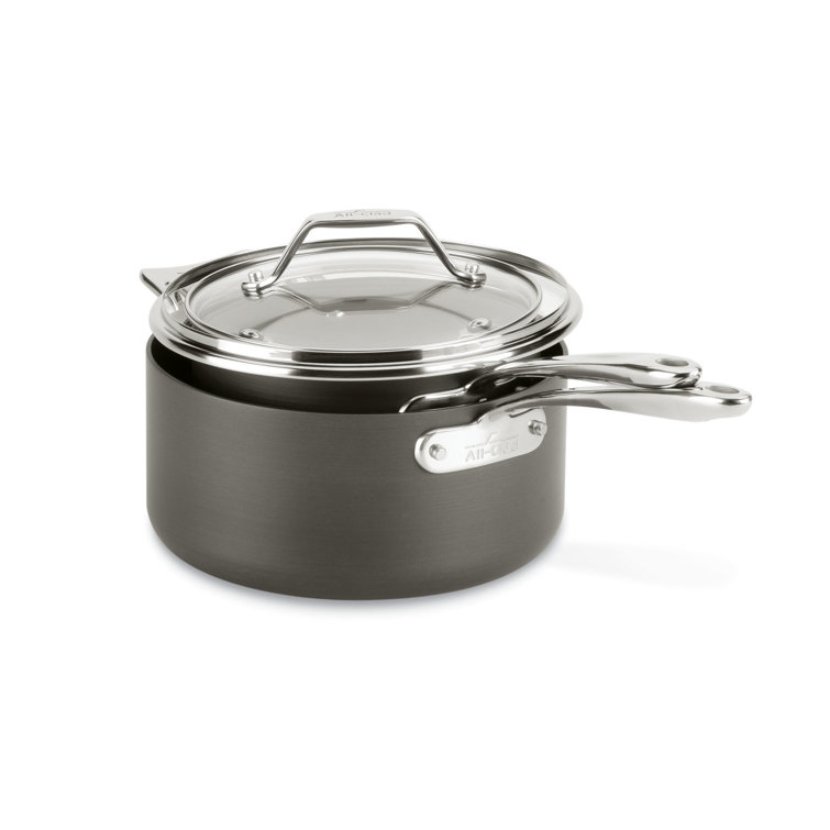 All-Clad Black Hard Anodized Nonstick Sauce Pan Set with Lids