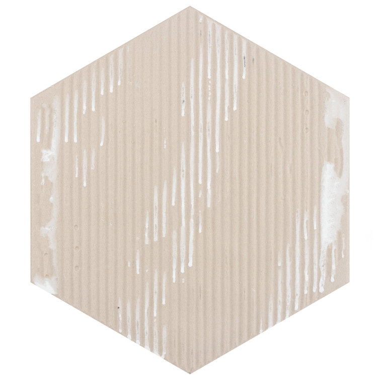 Hexatile 7"x 8" Gray Porcelain Patterned Wall & Floor Tile