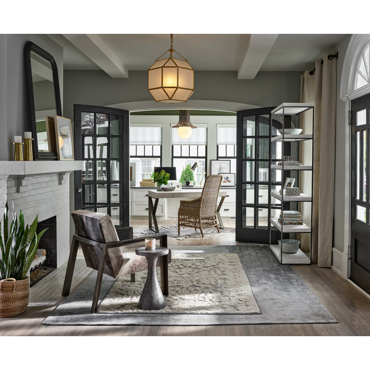 White Wood Transitional Home Office Desk with Drawer