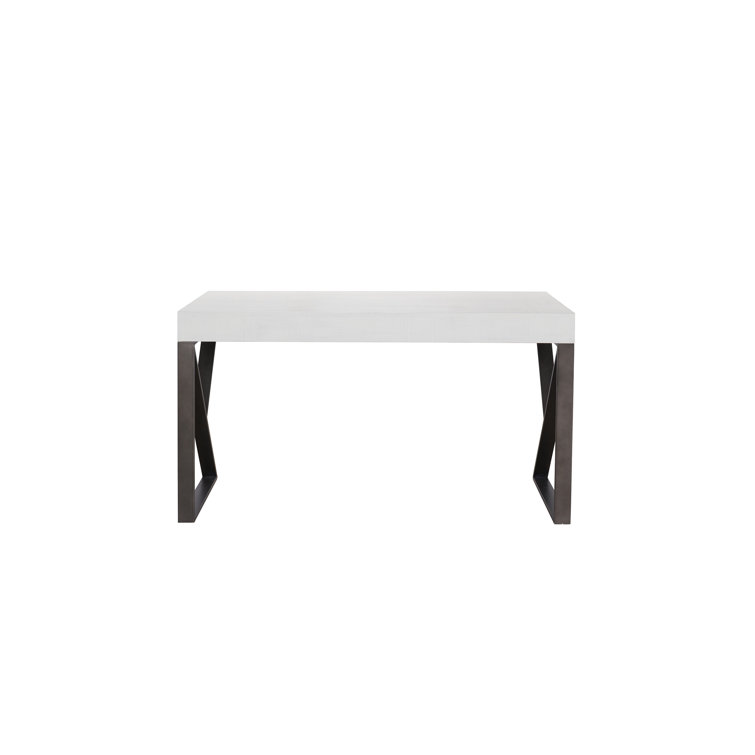 White Wood Transitional Home Office Desk with Drawer