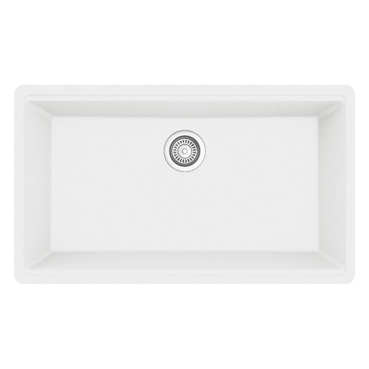 White Quartz Single Bowl Undermount Workstation Kitchen Sink