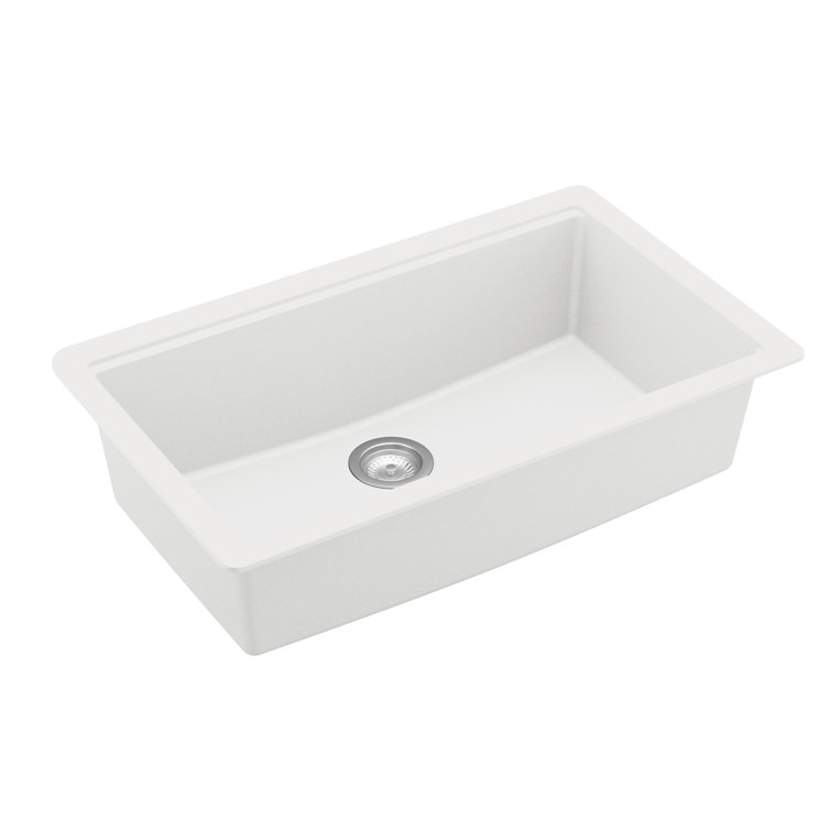 White Quartz Single Bowl Undermount Workstation Kitchen Sink