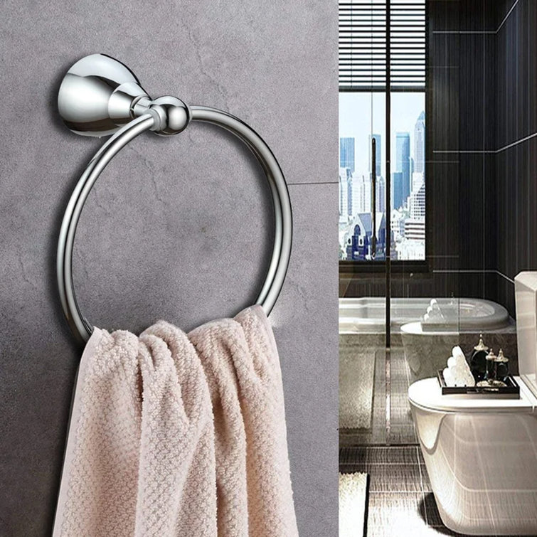 Concord Chrome Zinc and Stainless Steel Towel Ring