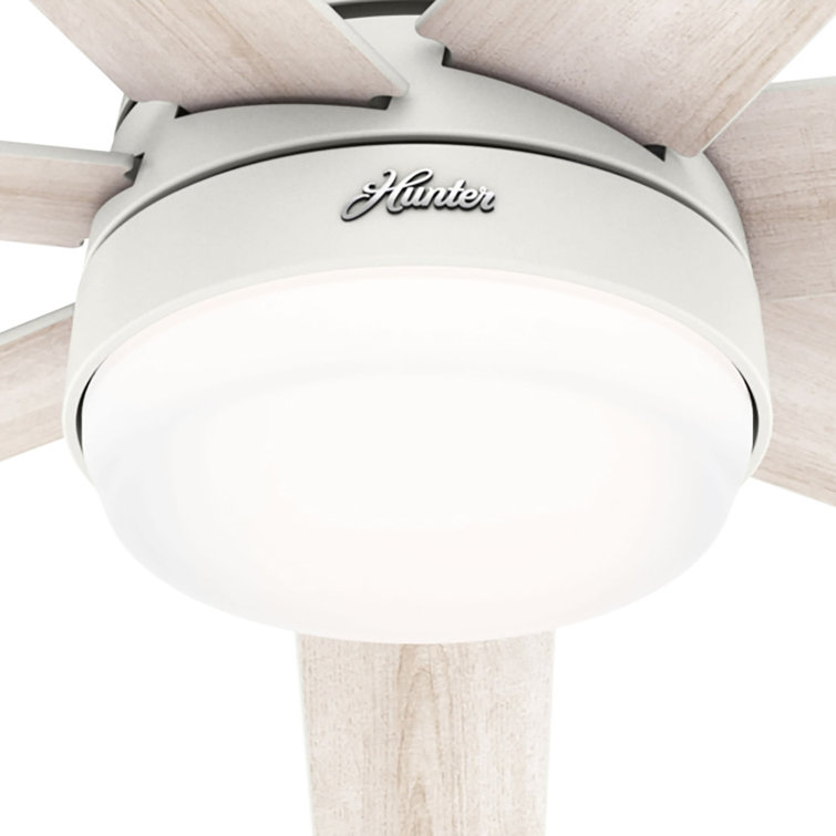 60" Matte White Smart Ceiling Fan with LED Light and Remote