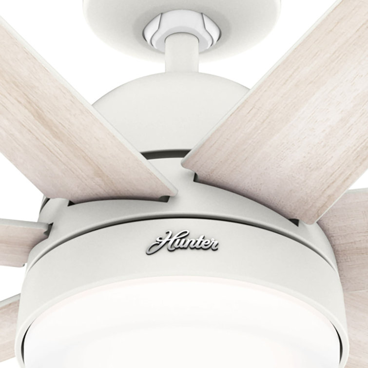 60" Matte White Smart Ceiling Fan with LED Light and Remote
