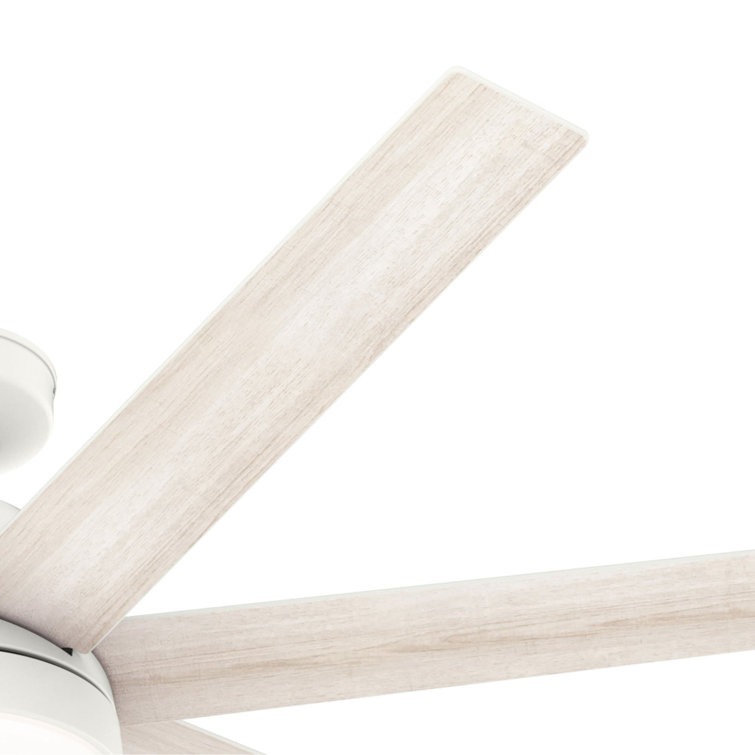 60" Matte White Smart Ceiling Fan with LED Light and Remote