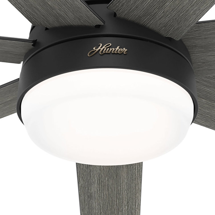 60" Matte Black Smart Ceiling Fan with LED Light and Remote
