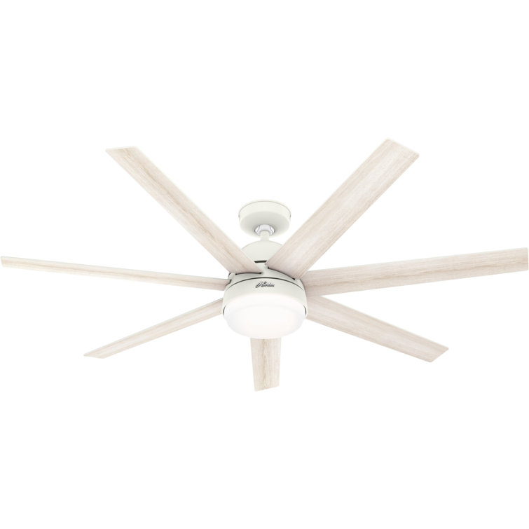 60" Matte White Smart Ceiling Fan with LED Light and Remote