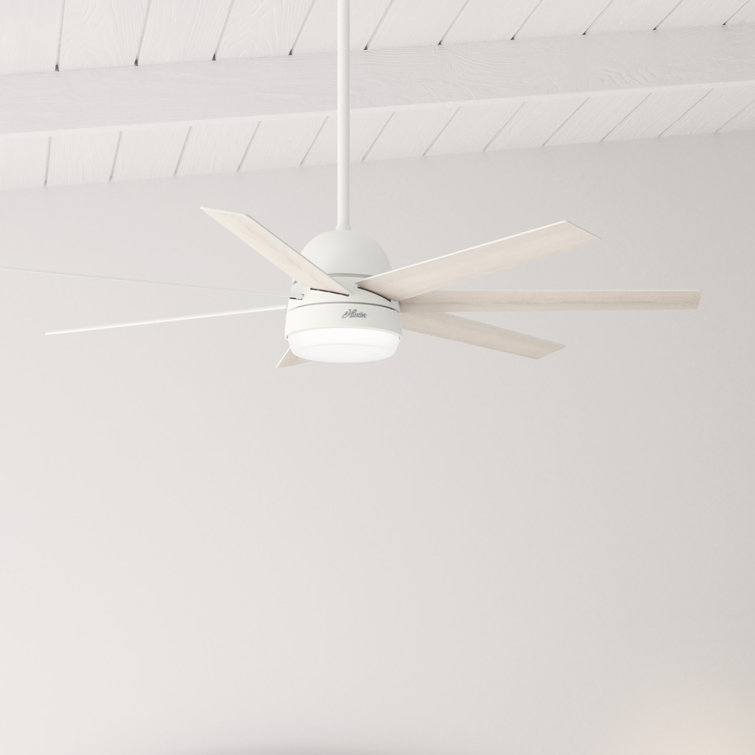 60" Matte White Smart Ceiling Fan with LED Light and Remote