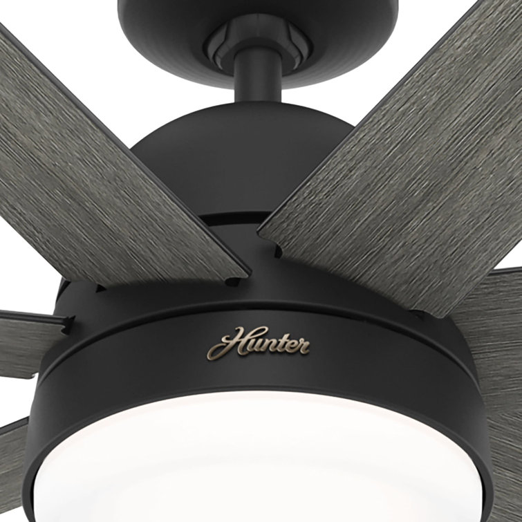 60" Matte Black Smart Ceiling Fan with LED Light and Remote