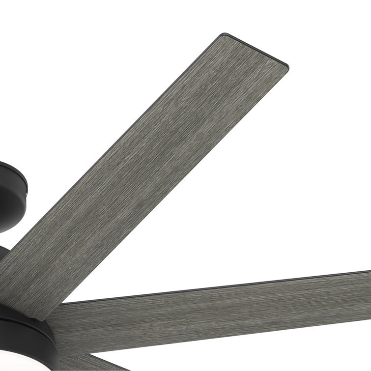 60" Matte Black Smart Ceiling Fan with LED Light and Remote