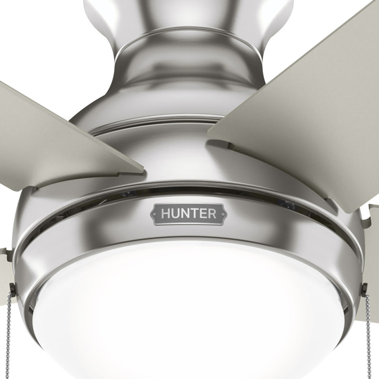 Aren 44" Brushed Nickel 5-Blade Ceiling Fan with LED Light