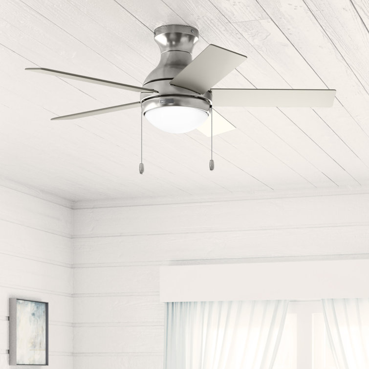 Aren 44" Brushed Nickel 5-Blade Ceiling Fan with LED Light