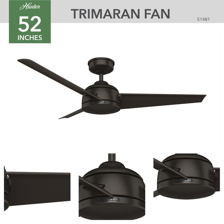 52" Premier Bronze Outdoor Ceiling Fan with Wall Control