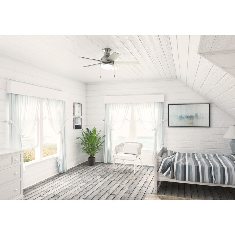Aren 44" Brushed Nickel 5-Blade Ceiling Fan with LED Light