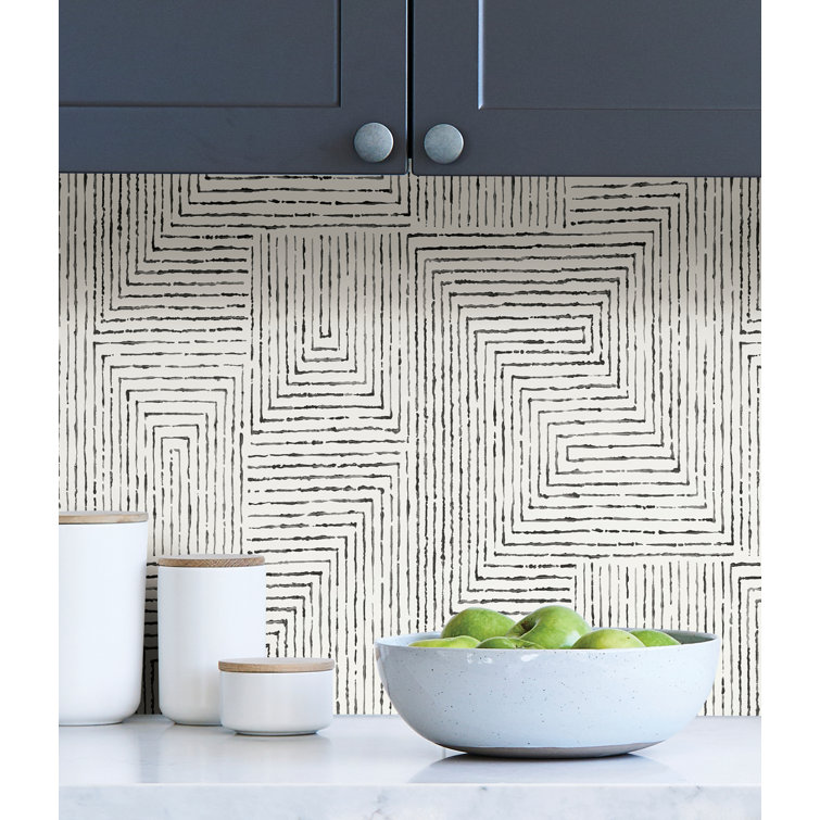 Black and White Geometric Peel and Stick Wallpaper